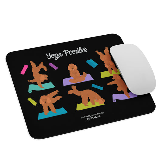 "Yoga Poodles" Mouse pad - black