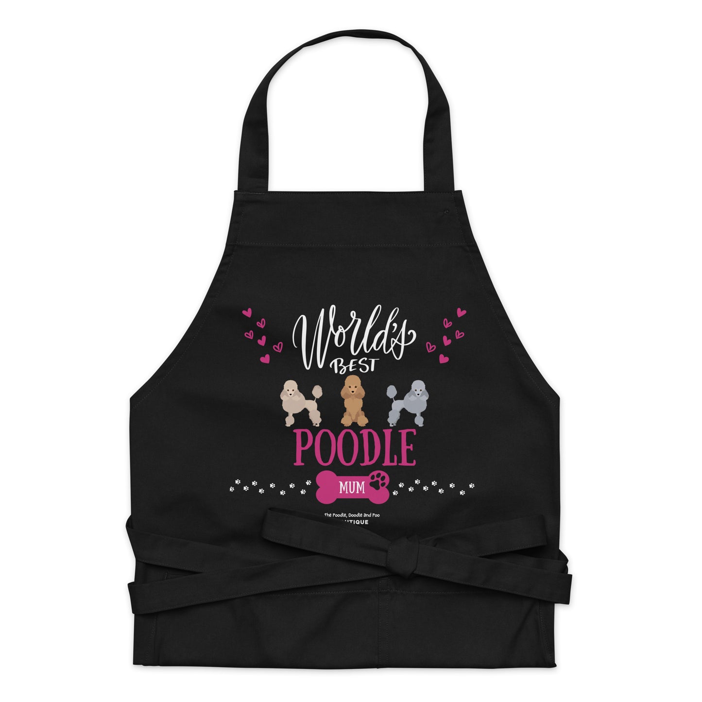 "World's Best Poodle Mum" Organic cotton apron