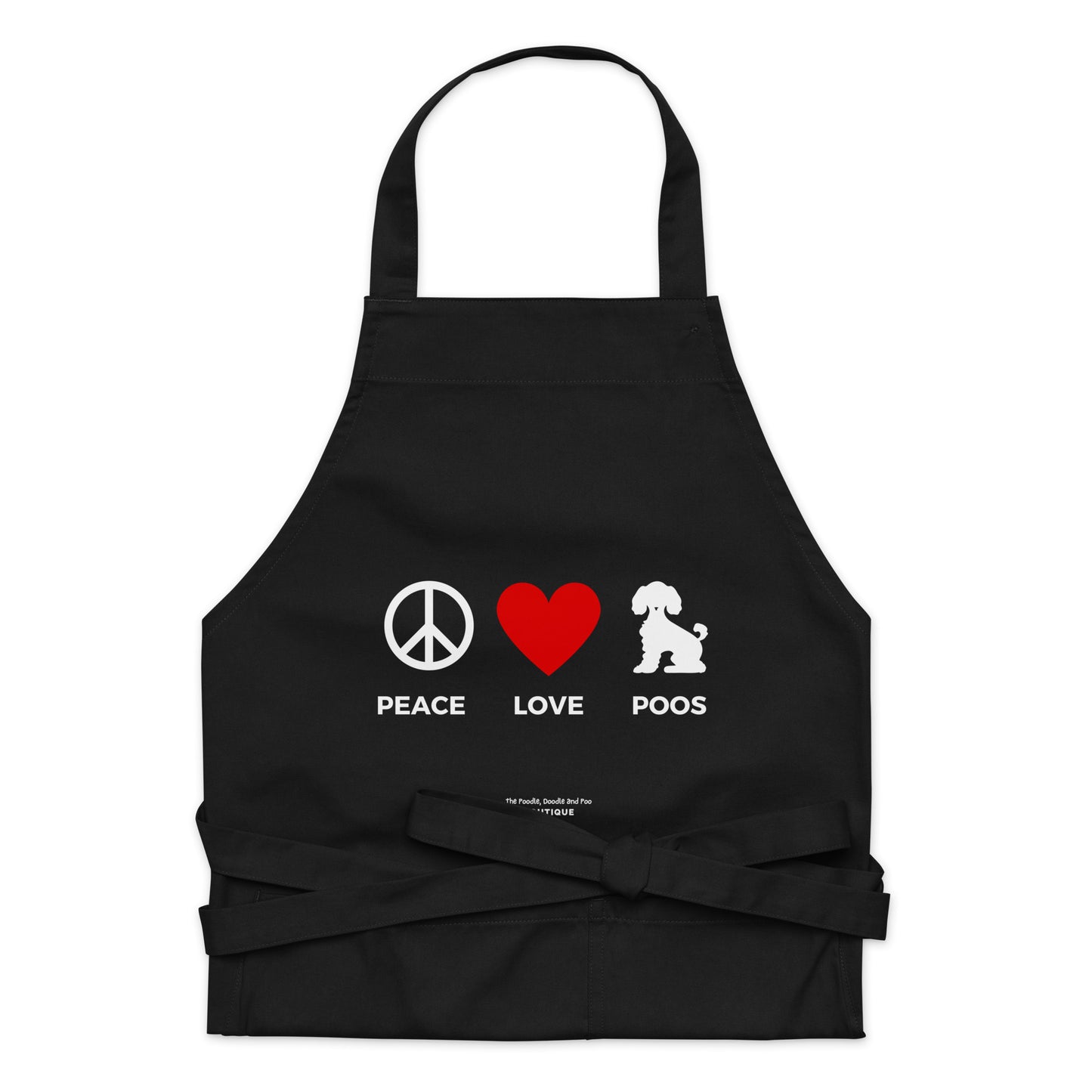 "Peace, Love Poos" Organic cotton apron