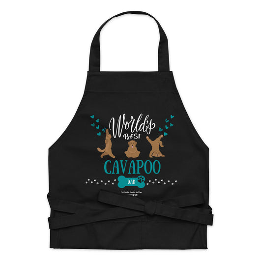 "World's Best Cavapoo Dad" Organic cotton apron