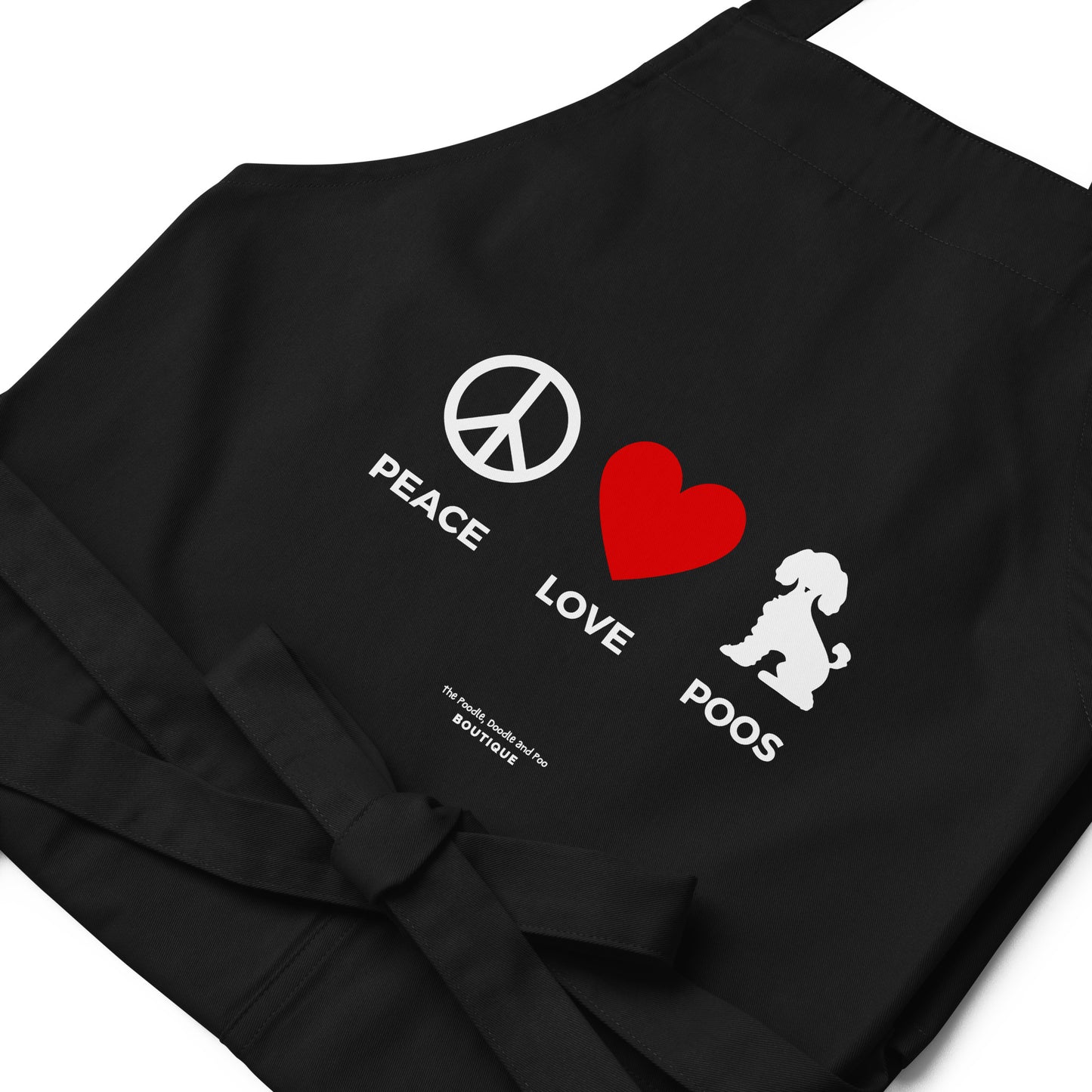 "Peace, Love Poos" Organic cotton apron