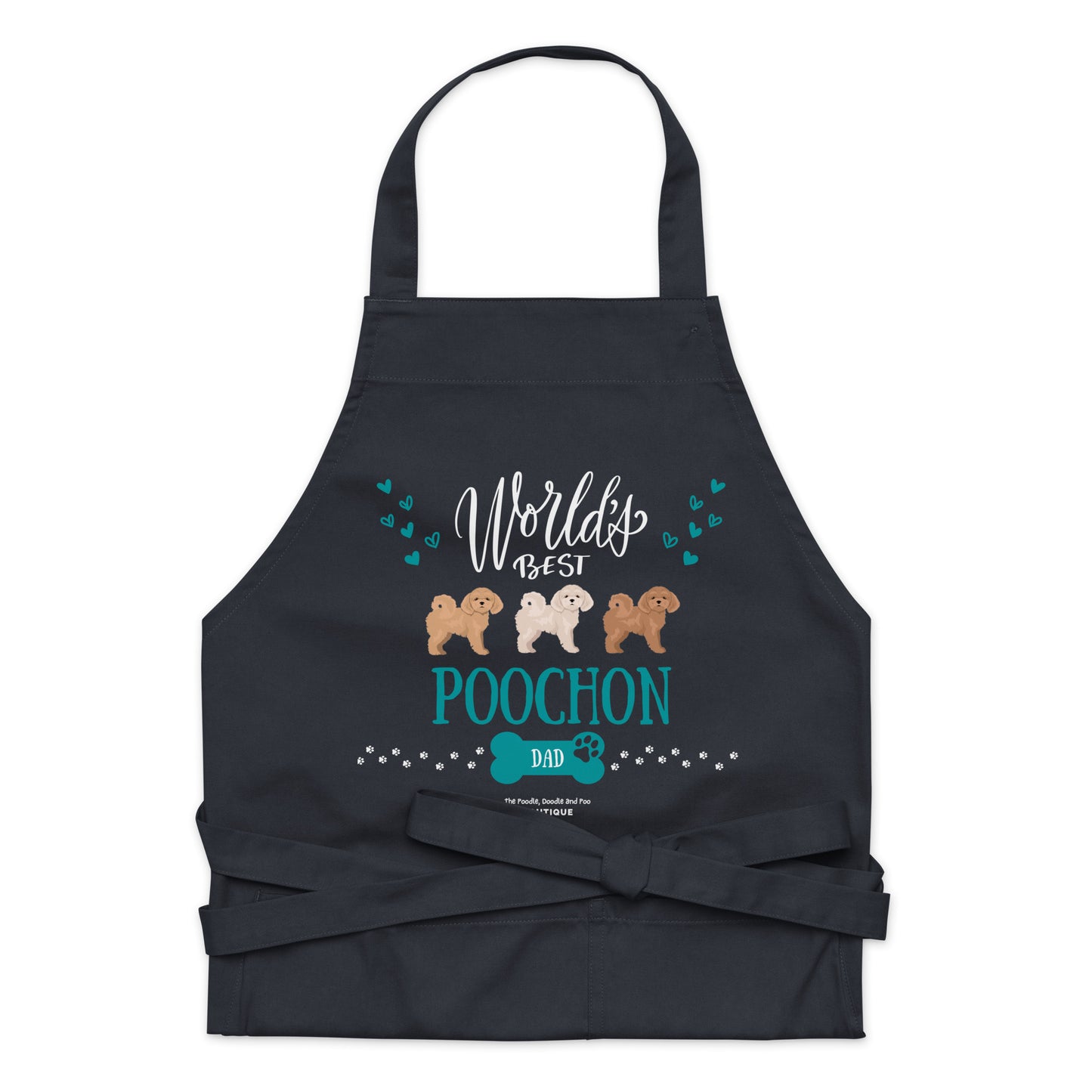 "World's Best Poochon Dad" Organic cotton apron
