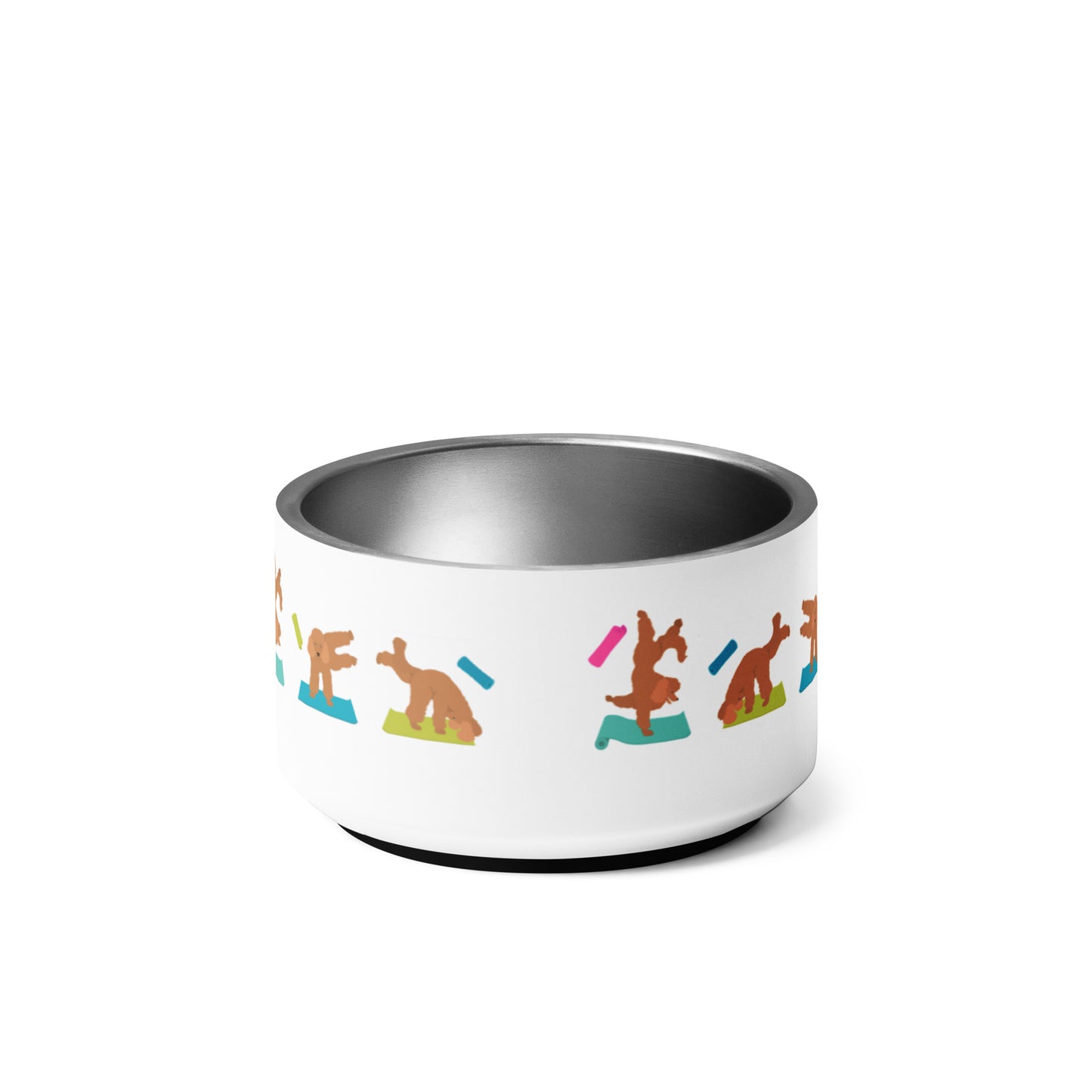 "Yoga Poodles" small pet bowl