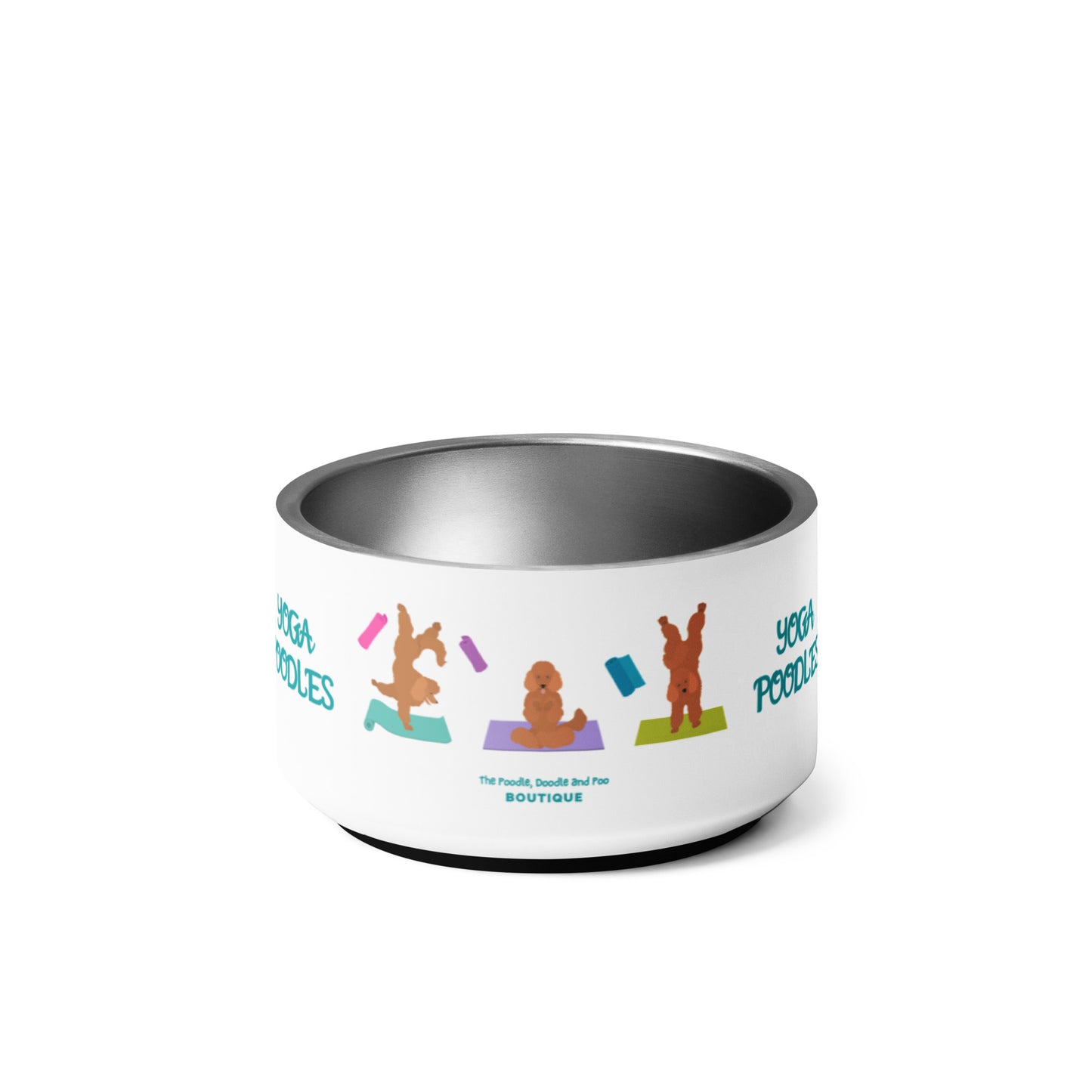 "Yoga Poodles" small pet bowl