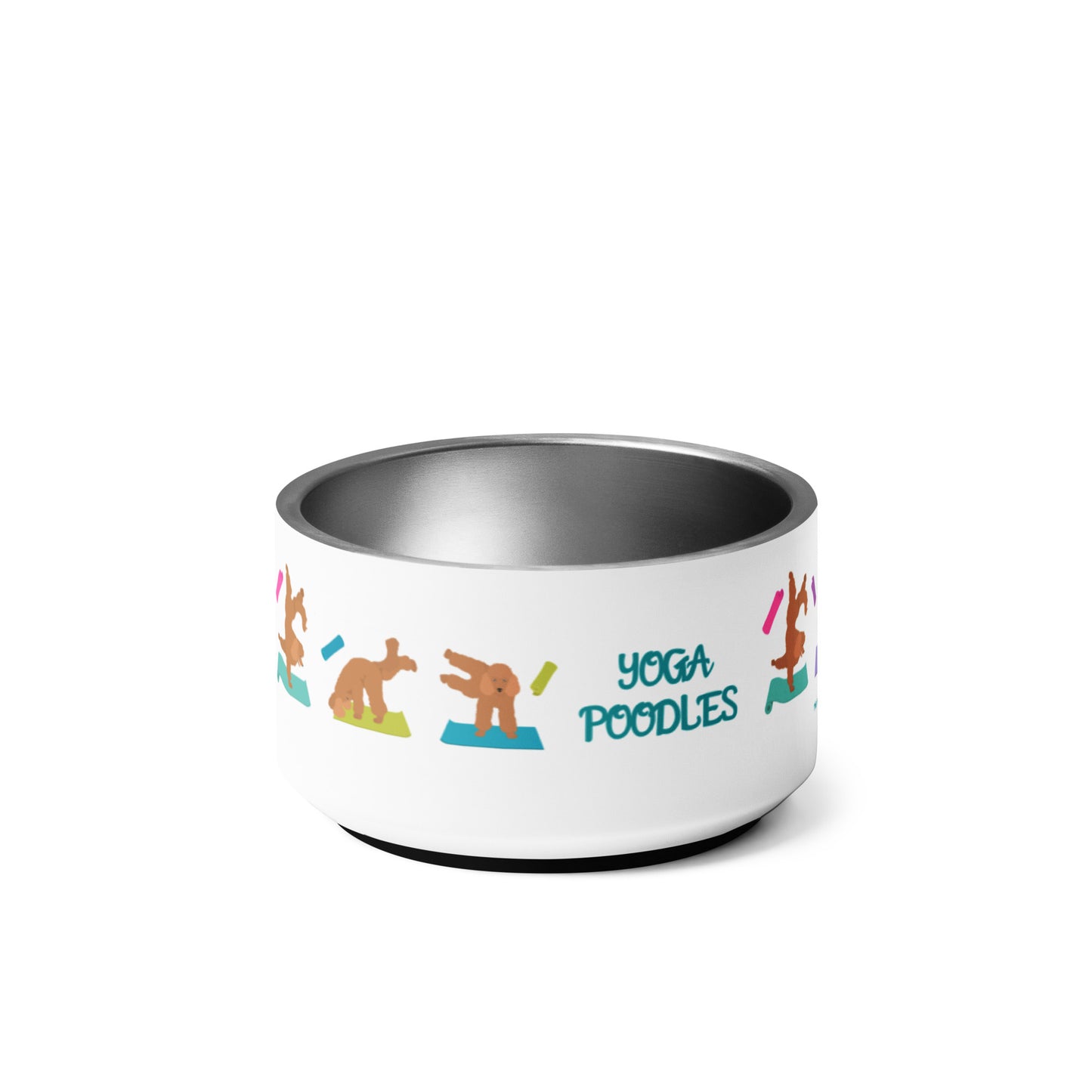 "Yoga Poodles" small pet bowl