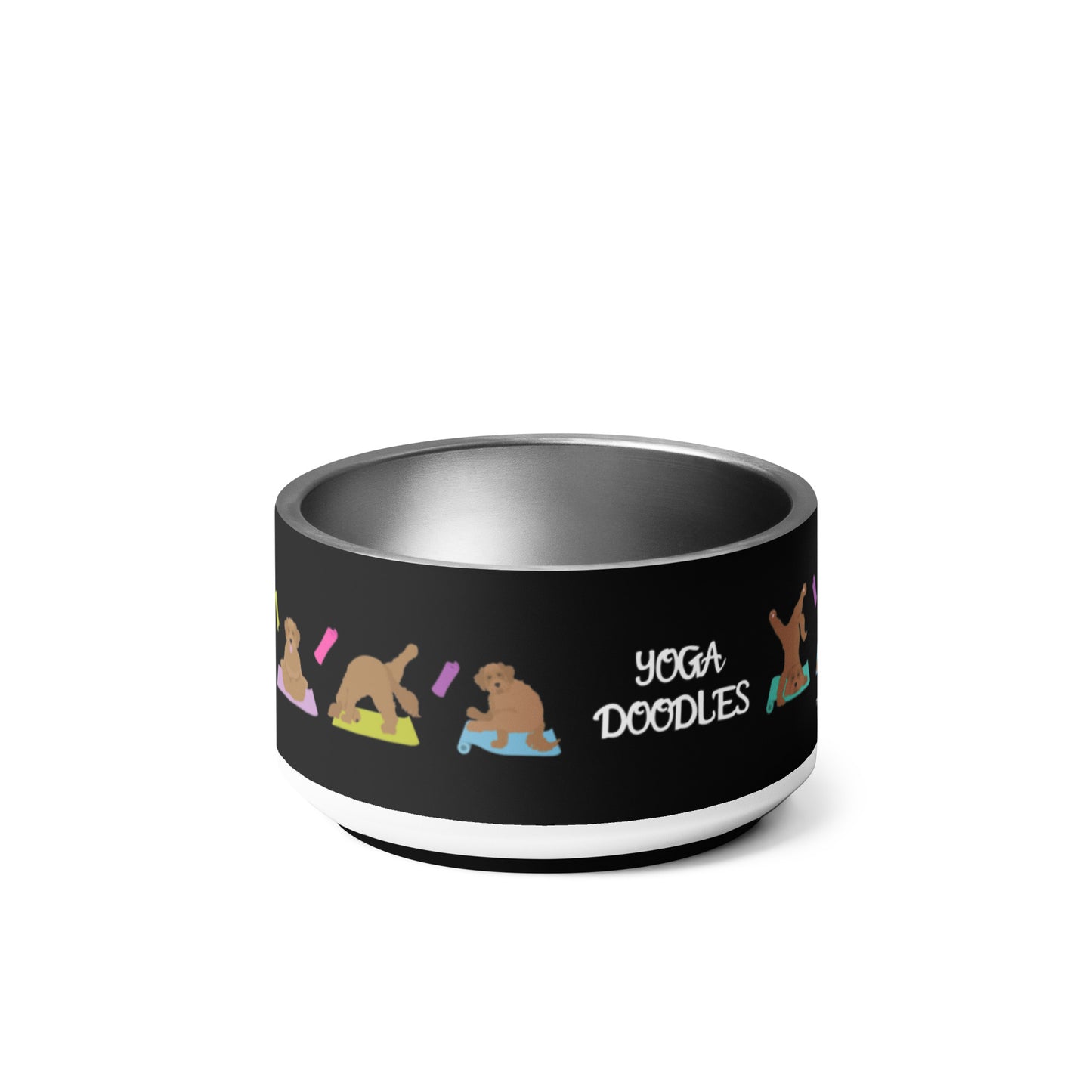 "Yoga Doodles" small pet bowl - black