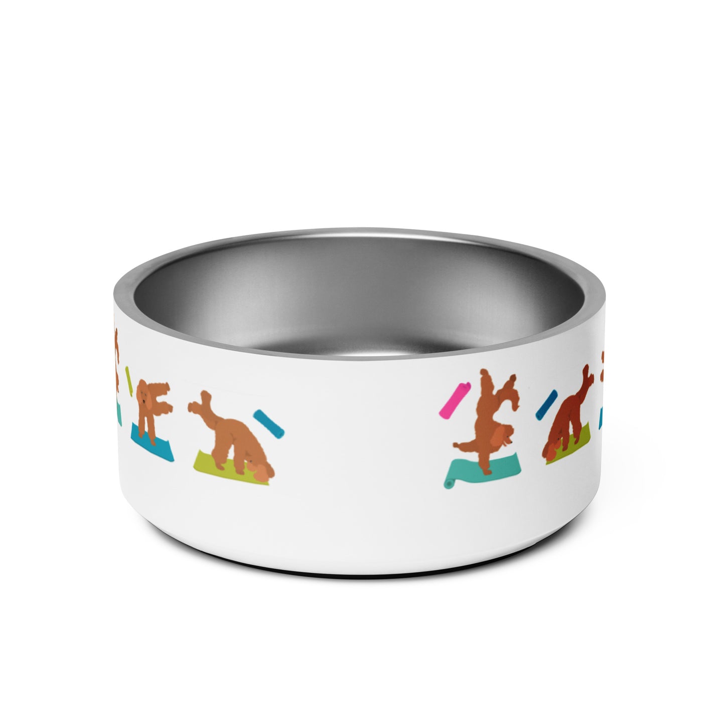 "Yoga Poodles" large pet bowl