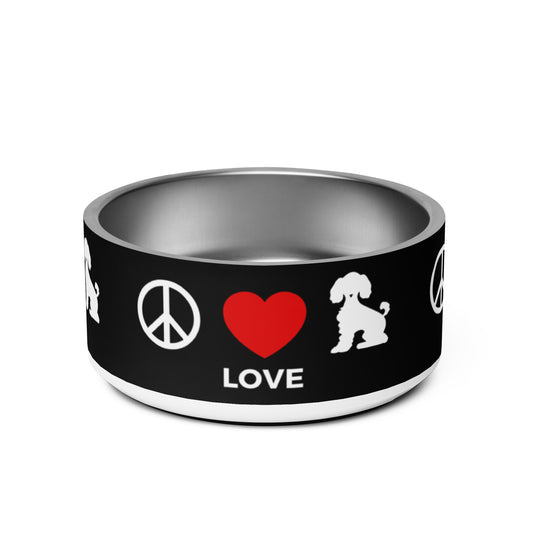 "Peace, Love, Poos" large pet bowl