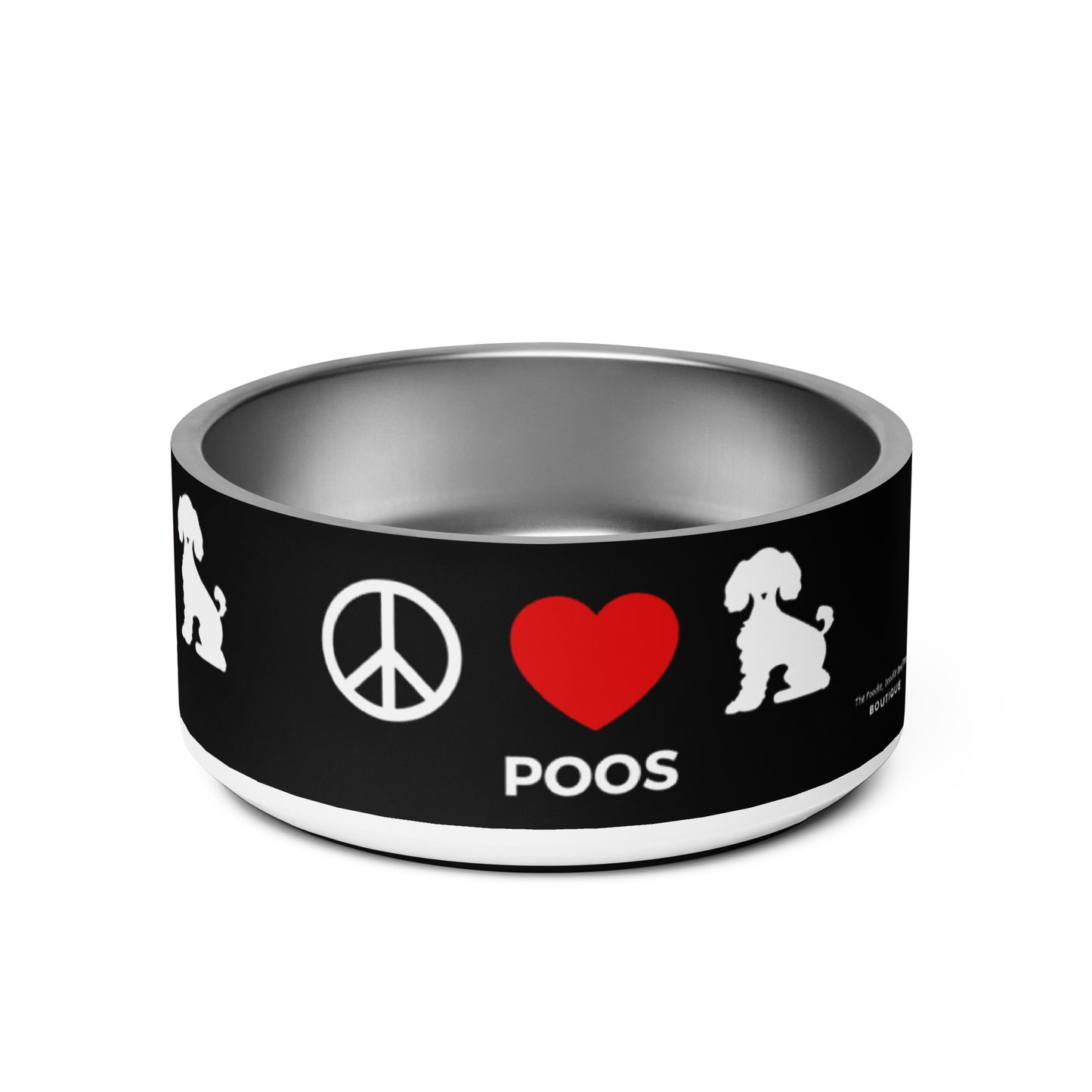 "Peace, Love, Poos" large pet bowl