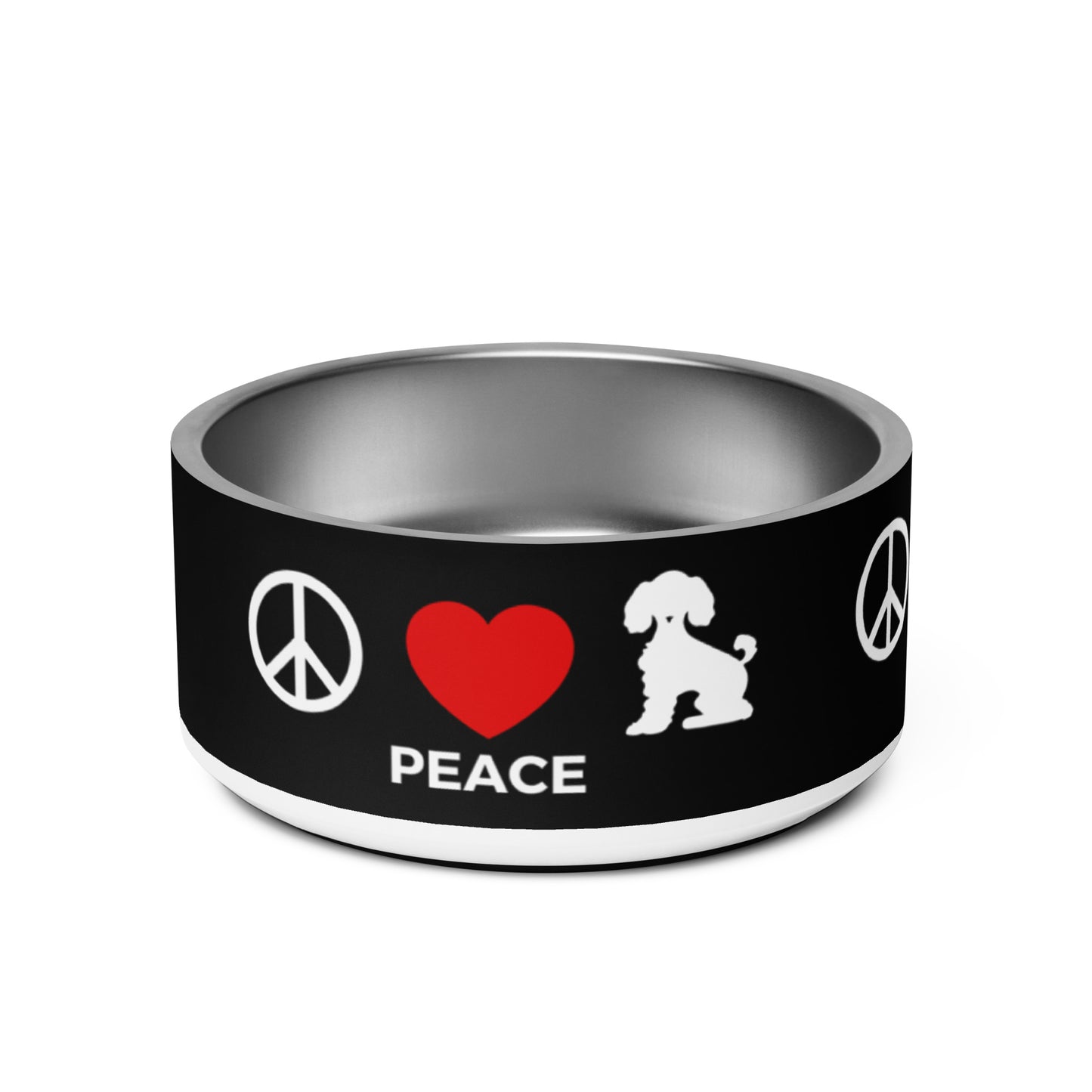 "Peace, Love, Poos" large pet bowl