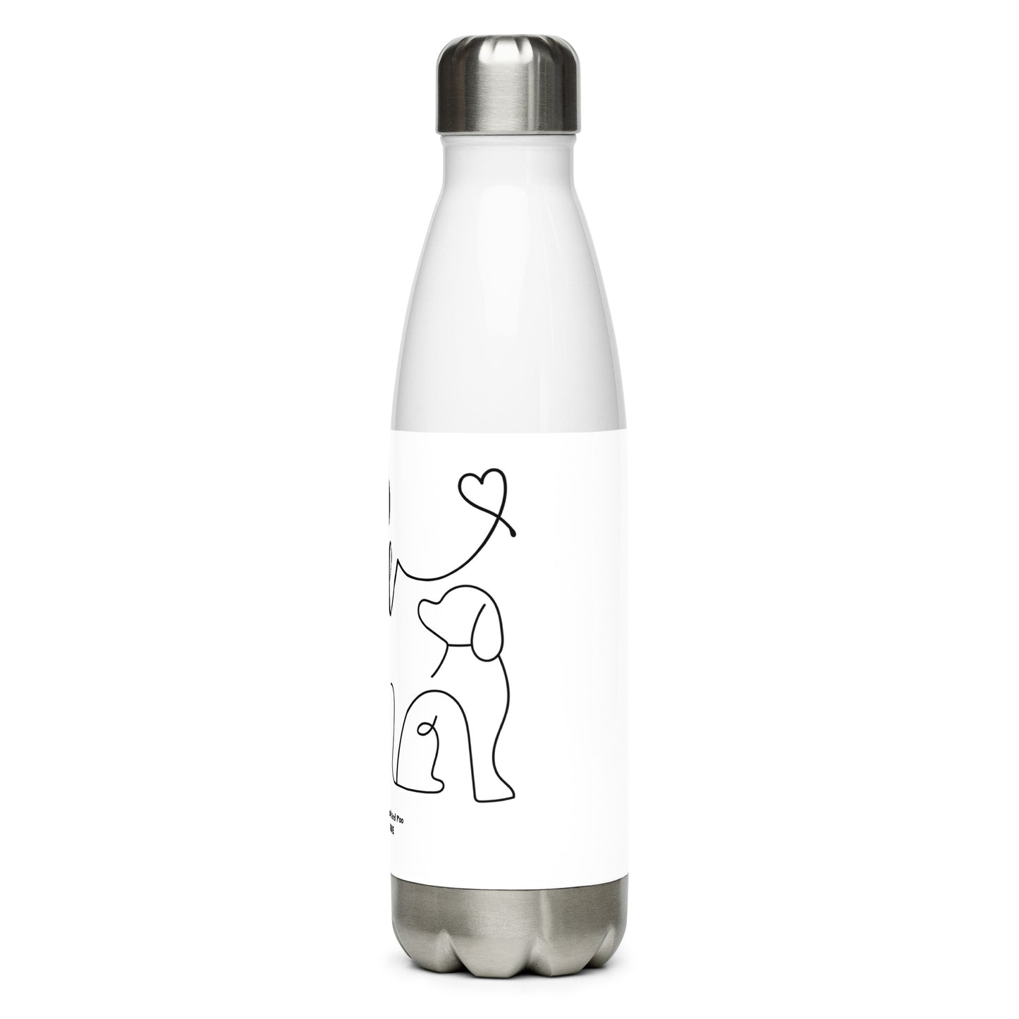 "Poo Love" Stainless steel water bottle - white