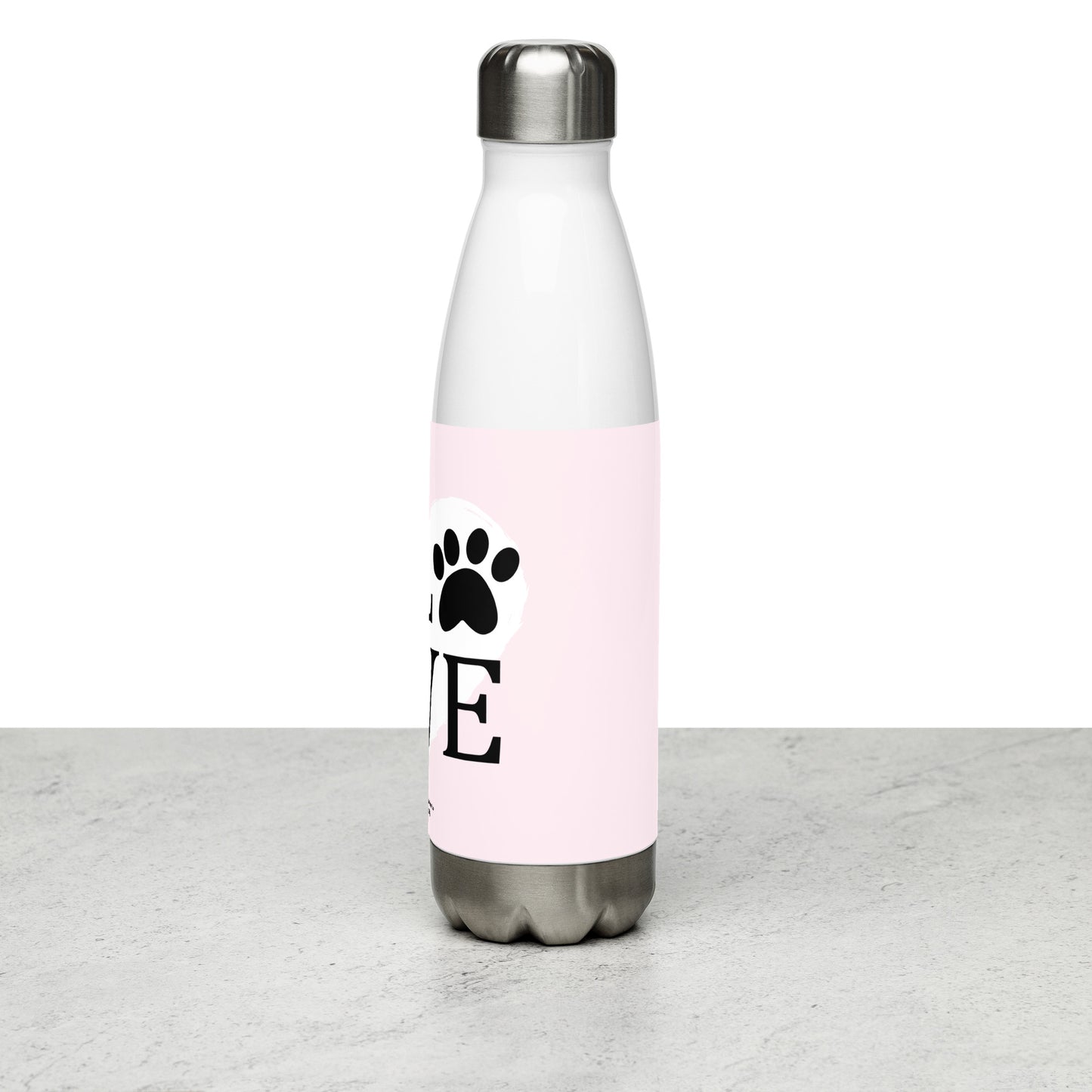 "Poo Love 2" Stainless steel water bottle - light pink