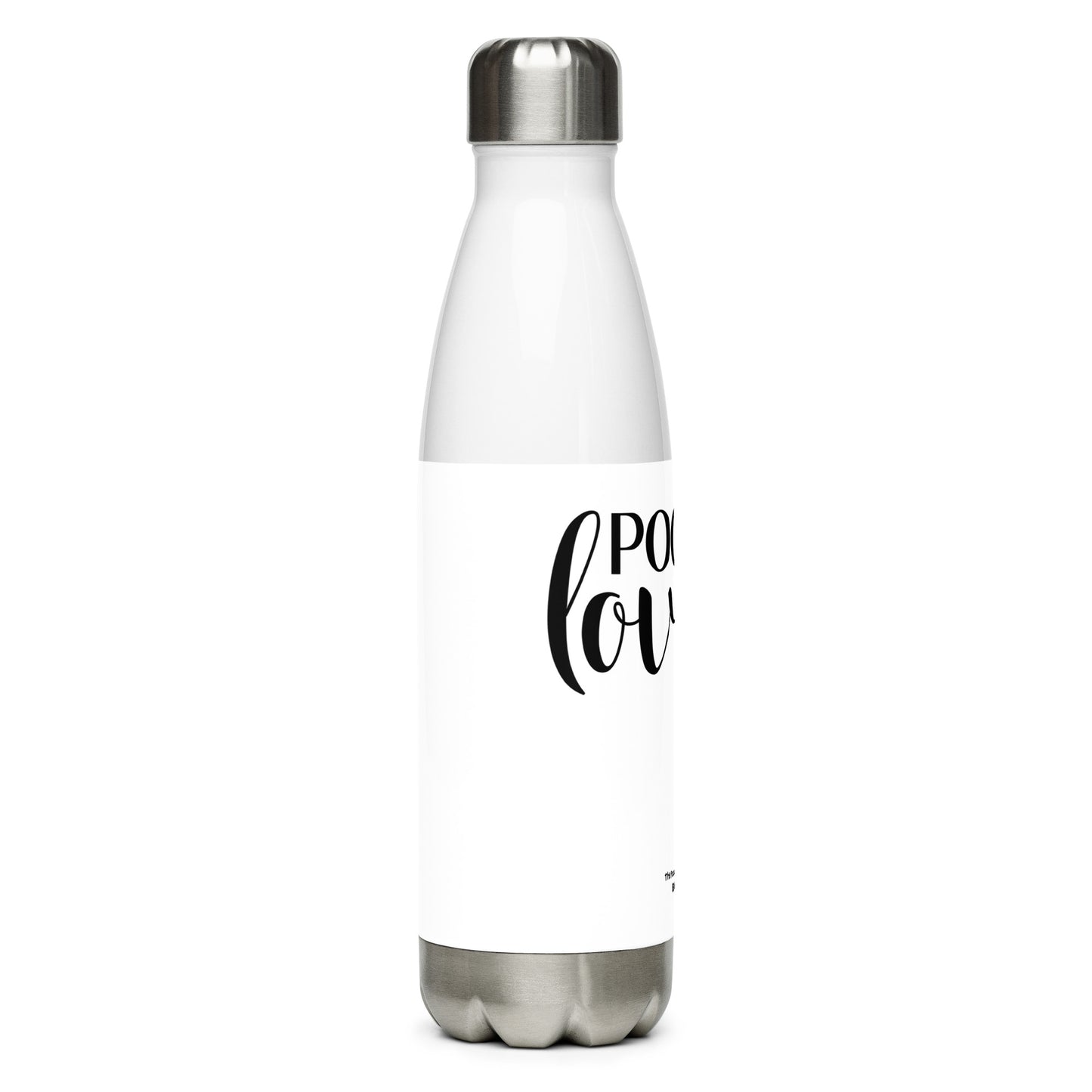 "Poo Love" Stainless steel water bottle - white
