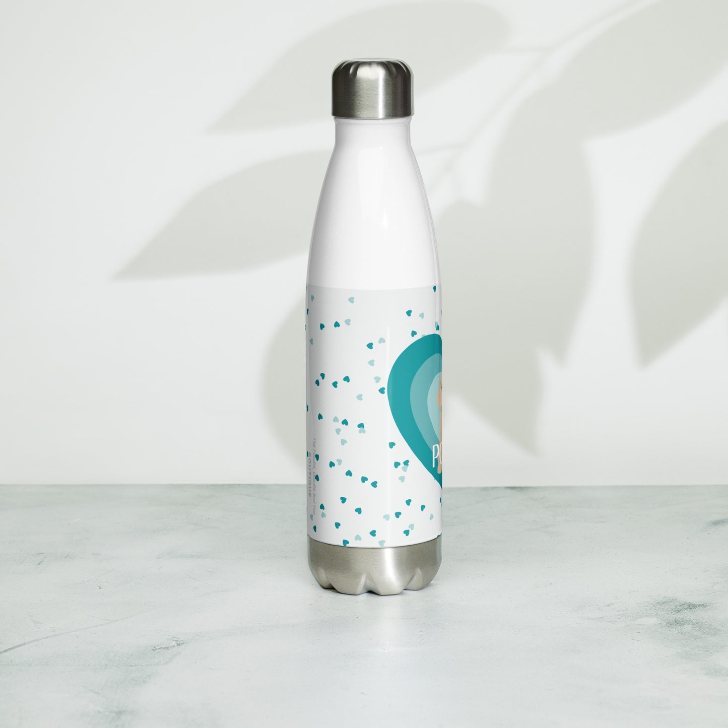 " Love" Stainless steel water bottle - light golden Cockapoo