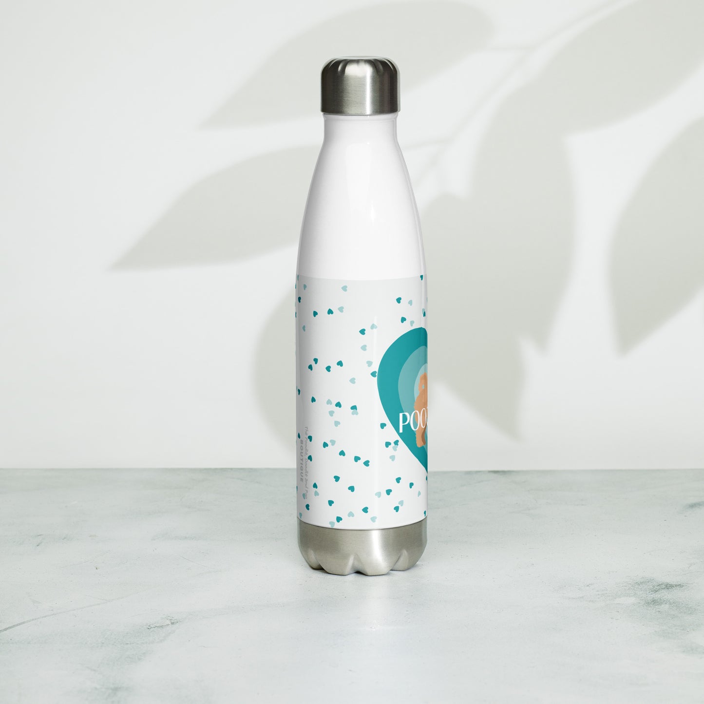 "Love" Stainless steel water bottle - apricot Poochon