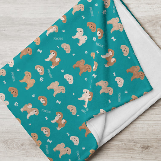 Poochon Throw Blanket - teal