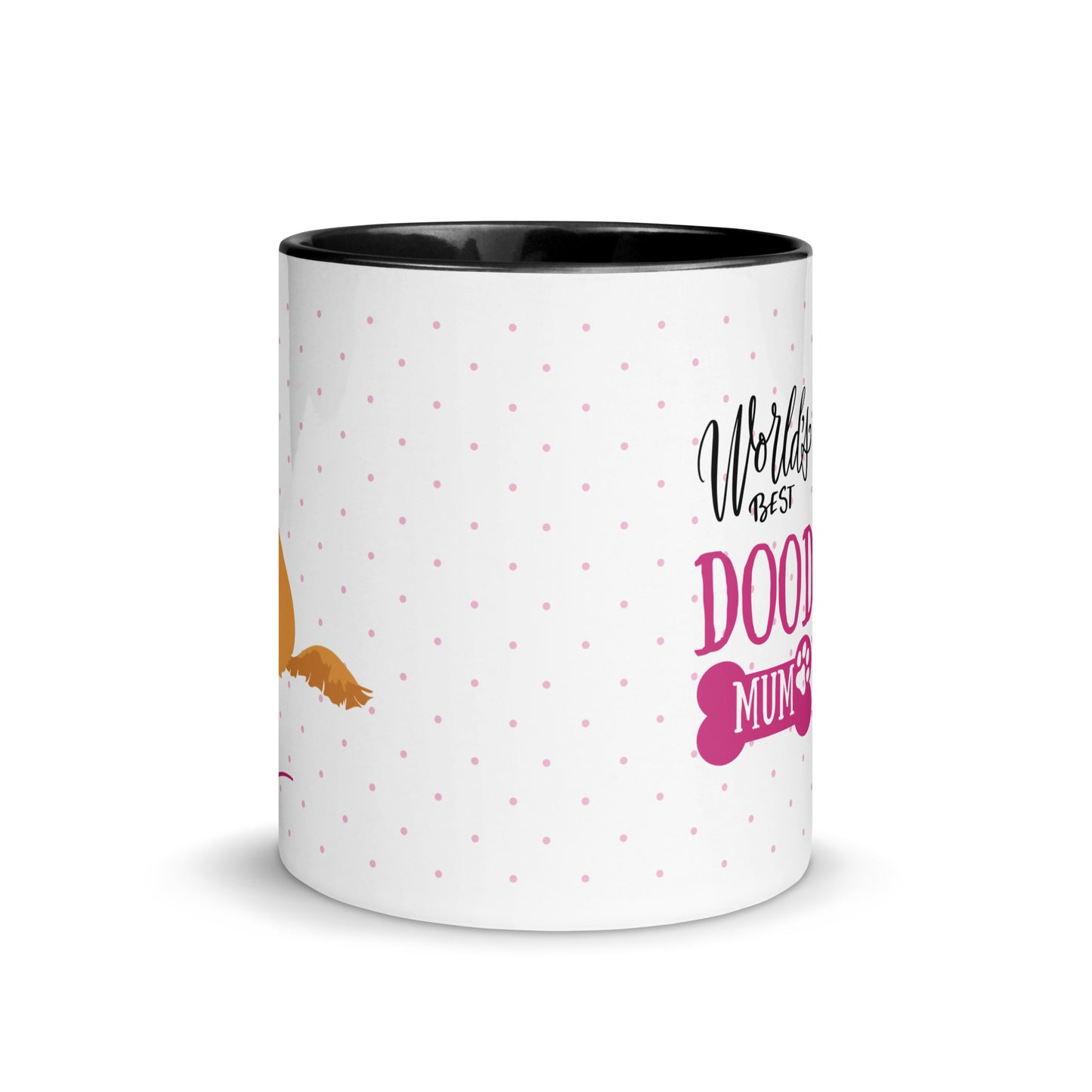 "World's Best Mum" mug - gold / red Doodle