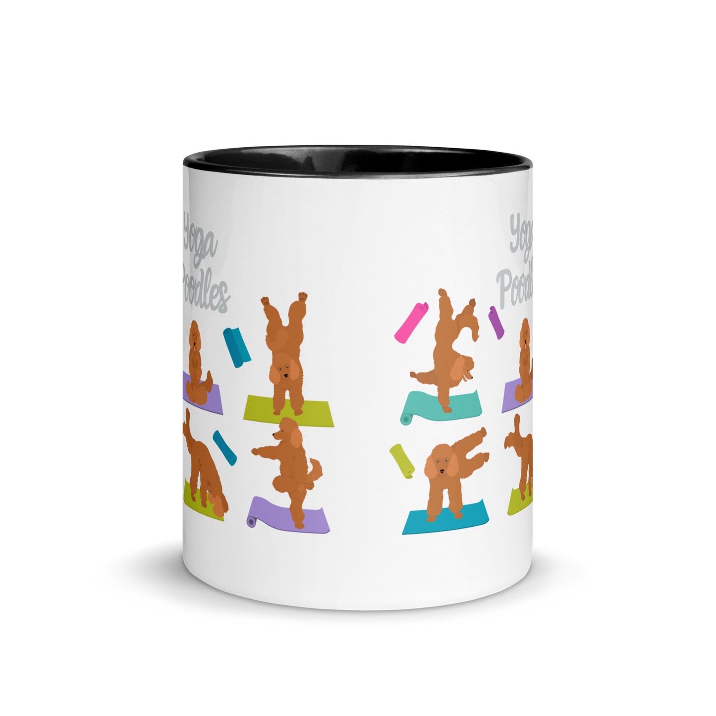 "Yoga Poodles" Mug with black Inside