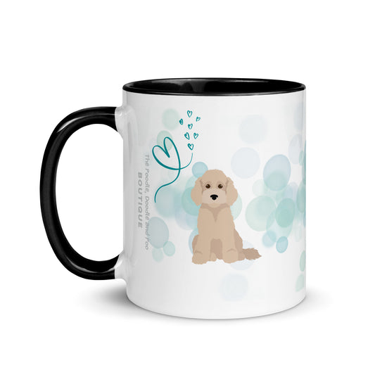 "I Love my..." mug with black inside - light / golden Cockapoo