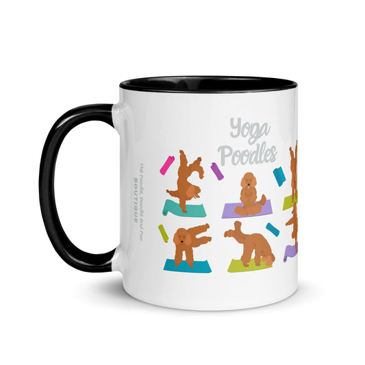 "Yoga Poodles" Mug with black Inside