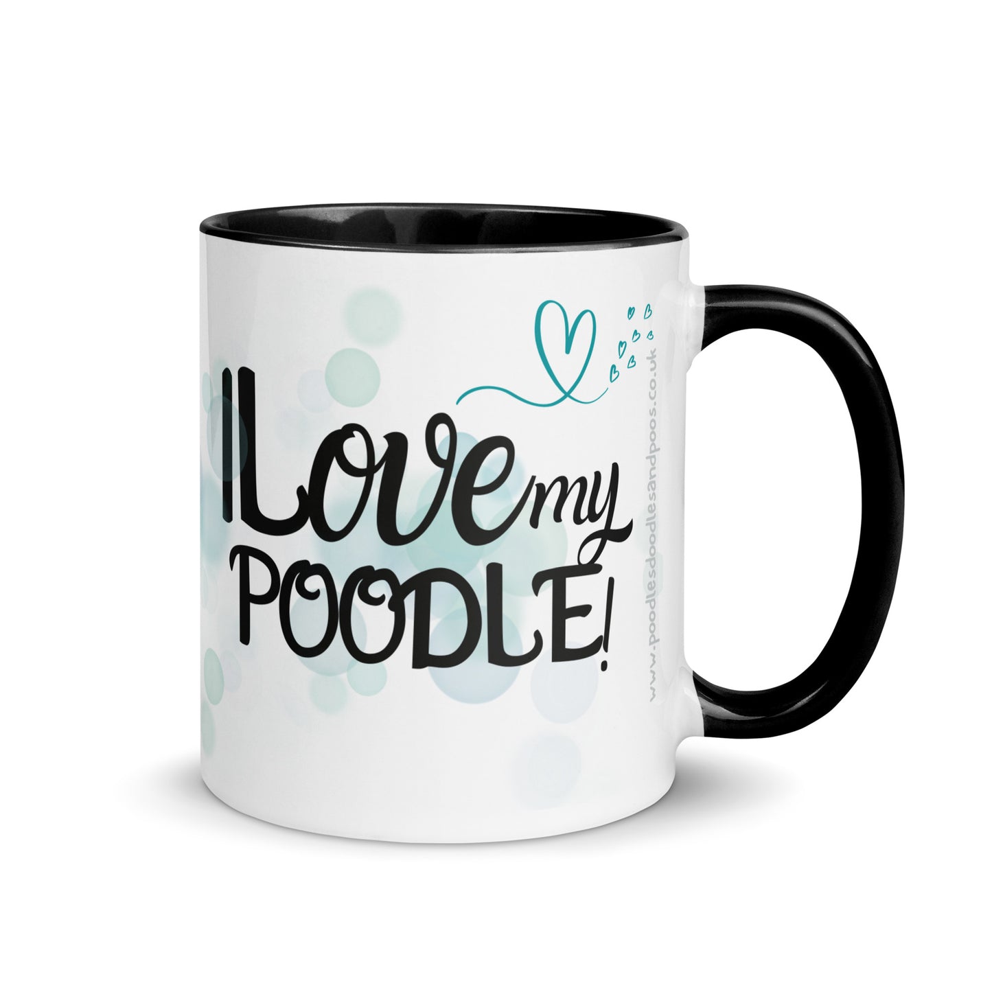 "I Love My..." mug with black inside - black Poodle