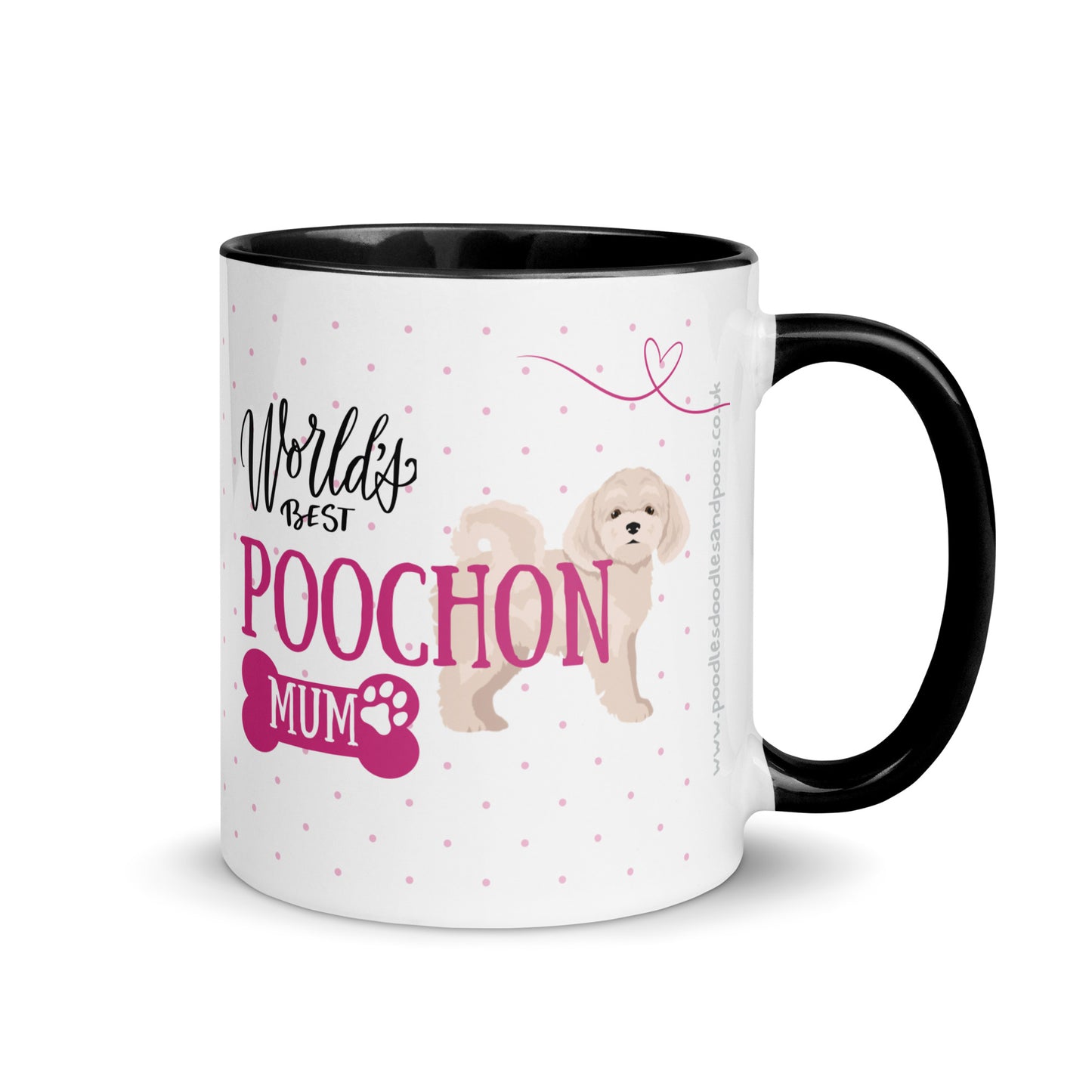 "World's Best Mum" mug - light / white Poochon