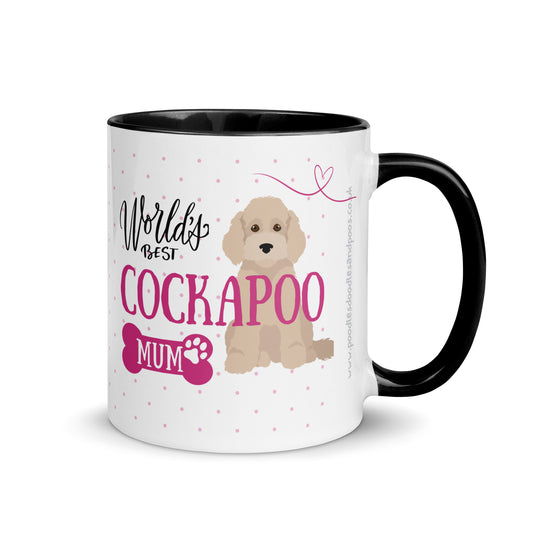 "World's Best Mum" mug - light Cockapoo