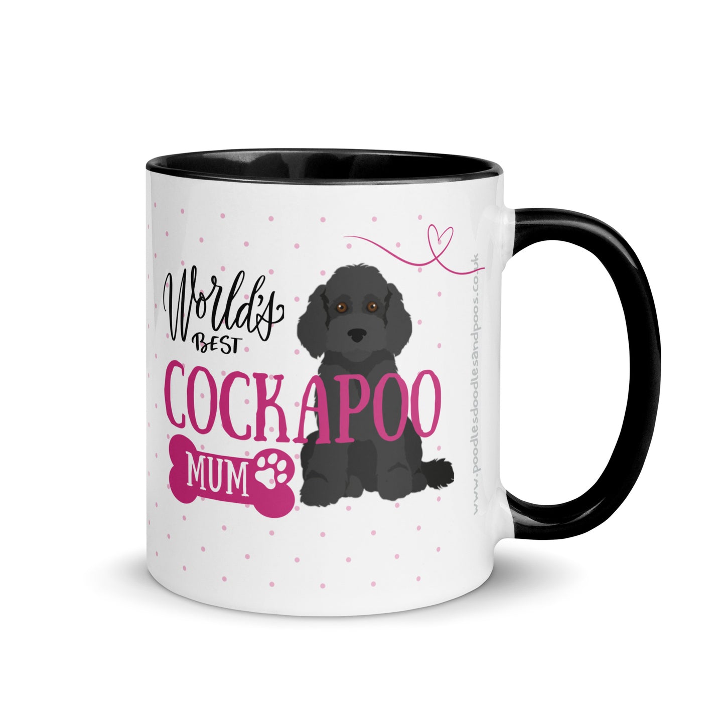 "World's Best Mum" mug - black Cockapoo