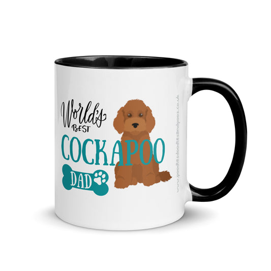 "World's Best Dad" mug - red Cockapoo