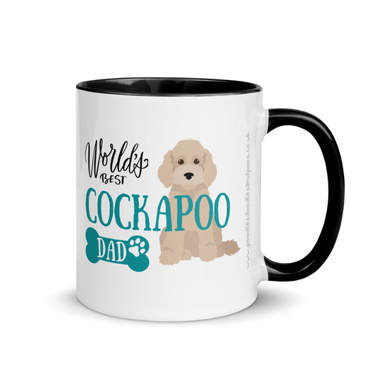 "World's Best Dad" mug - light Cockapoo