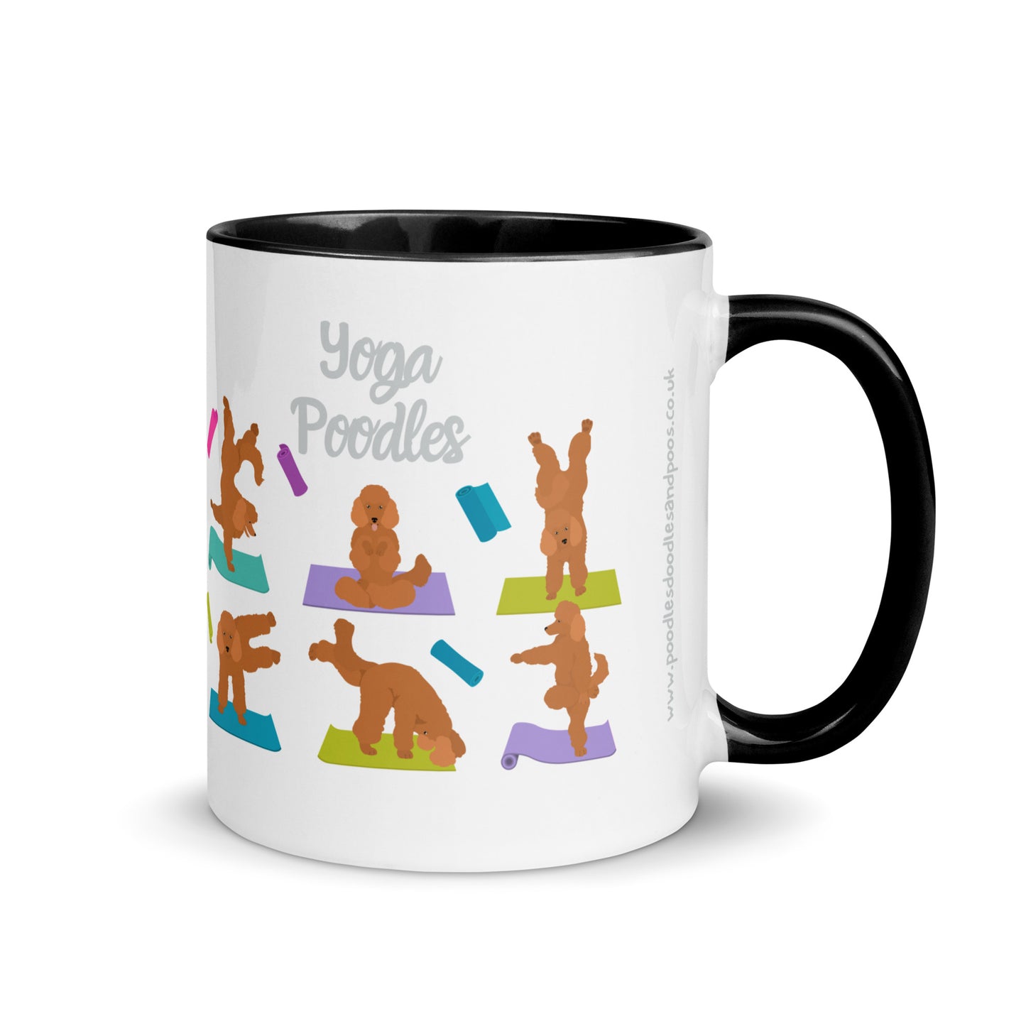 "Yoga Poodles" Mug with black Inside