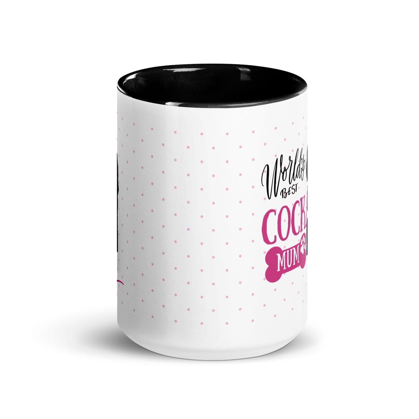 "World's Best Mum" mug - black Cockapoo