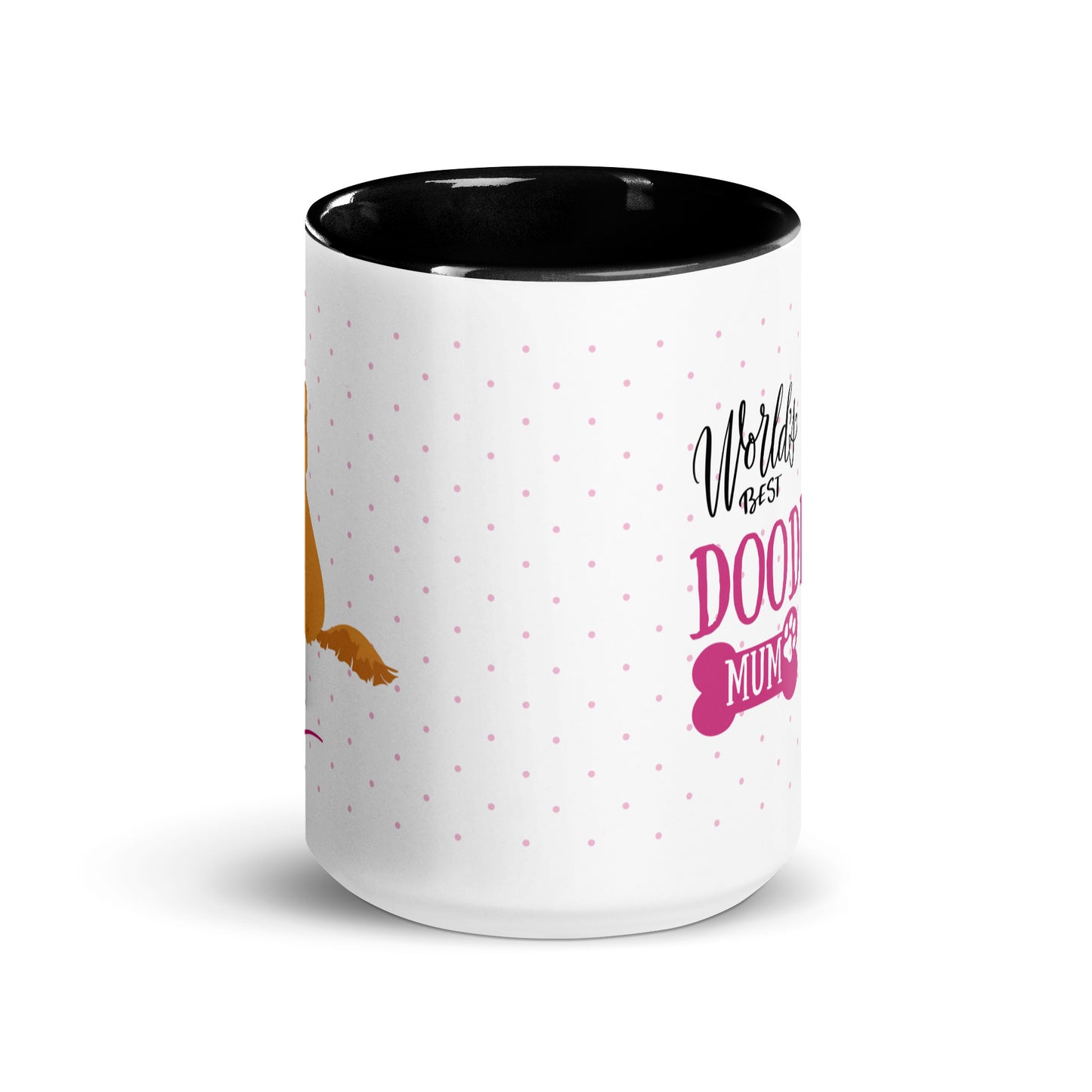 "World's Best Mum" mug - gold / red Doodle