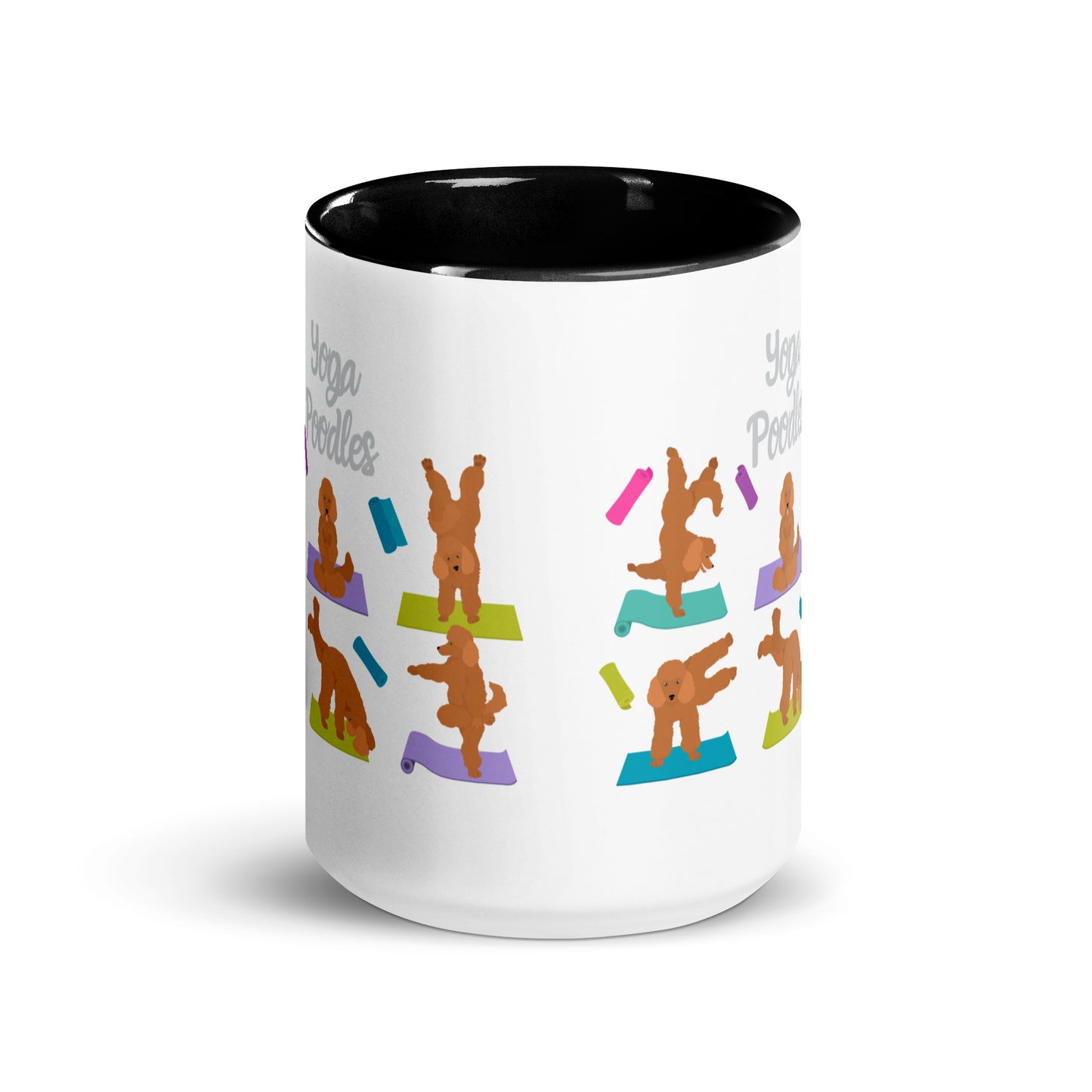 "Yoga Poodles" Mug with black Inside