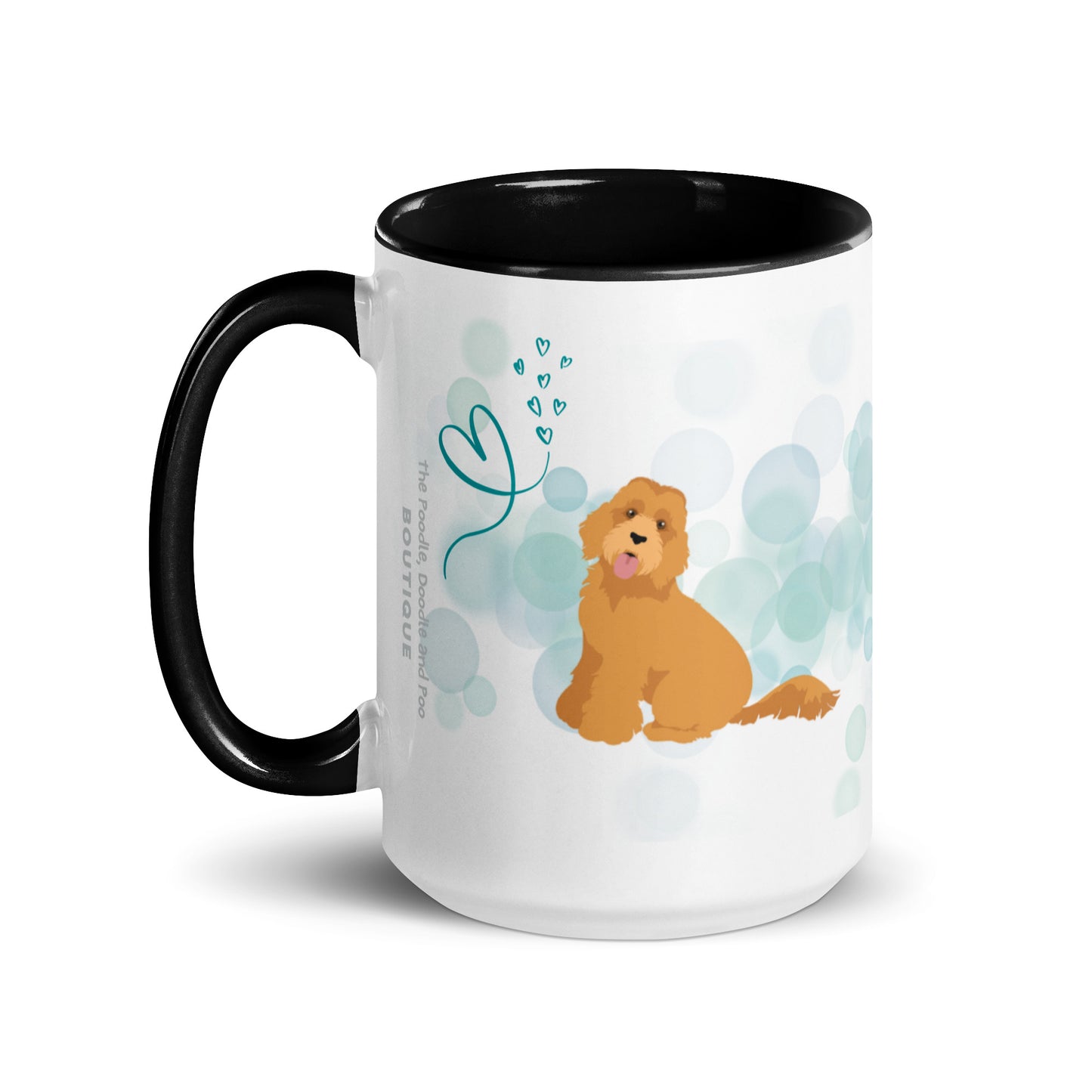 "I Love my..." mug with black inside - golden / red Doodle