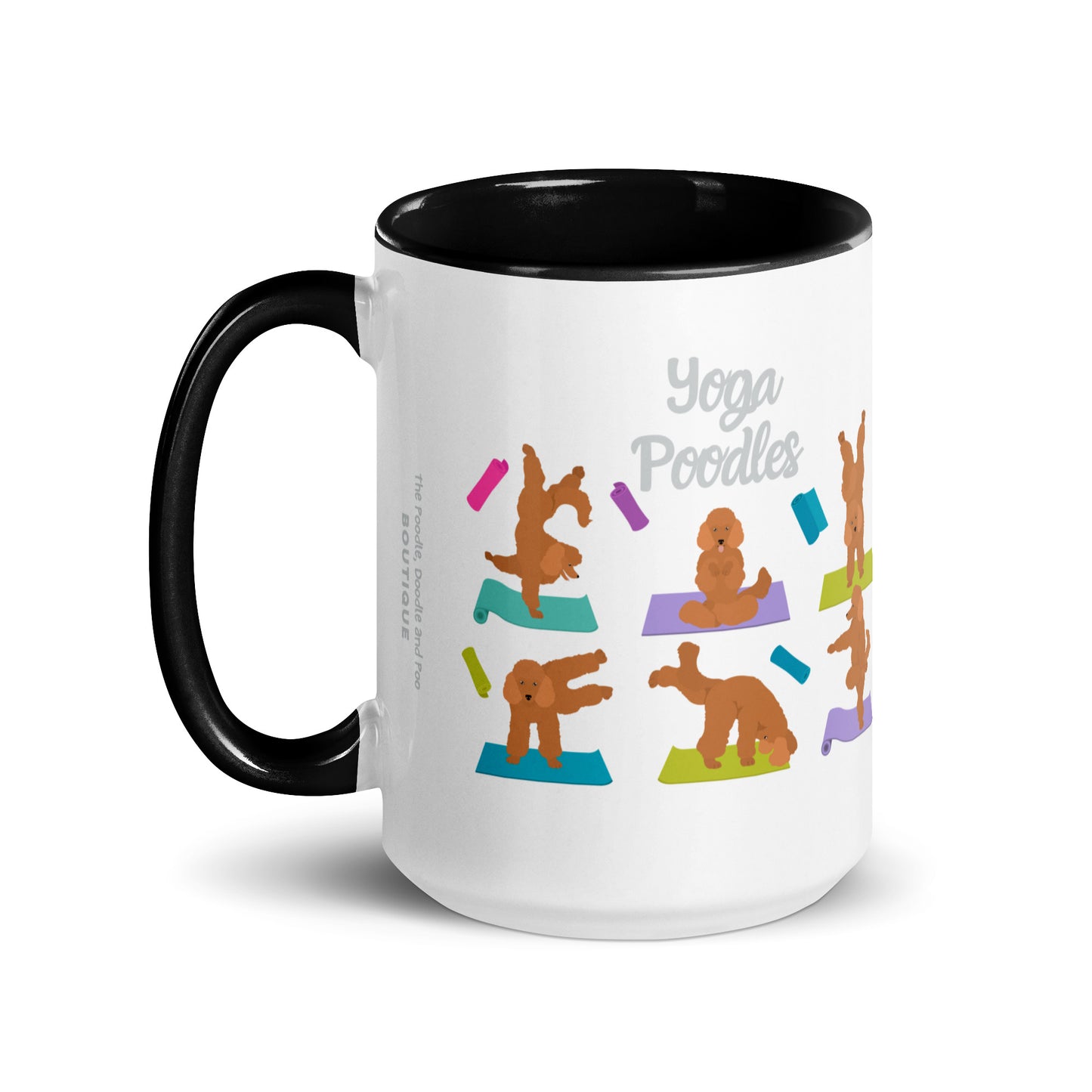 "Yoga Poodles" Mug with black Inside