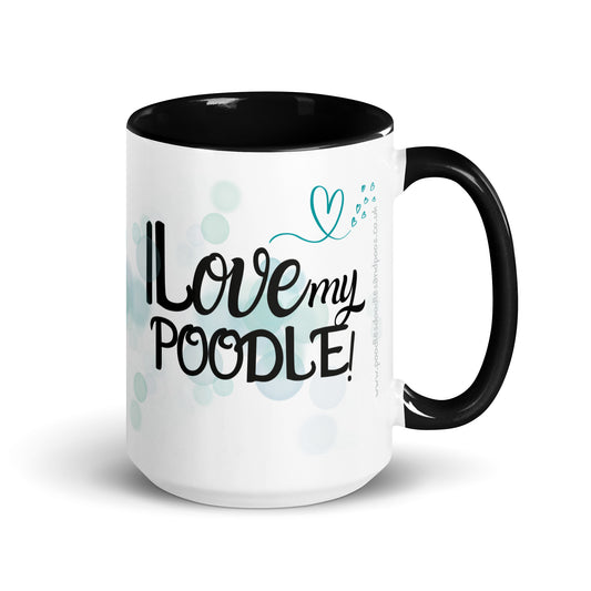 "I Love My..." mug with black inside - black Poodle