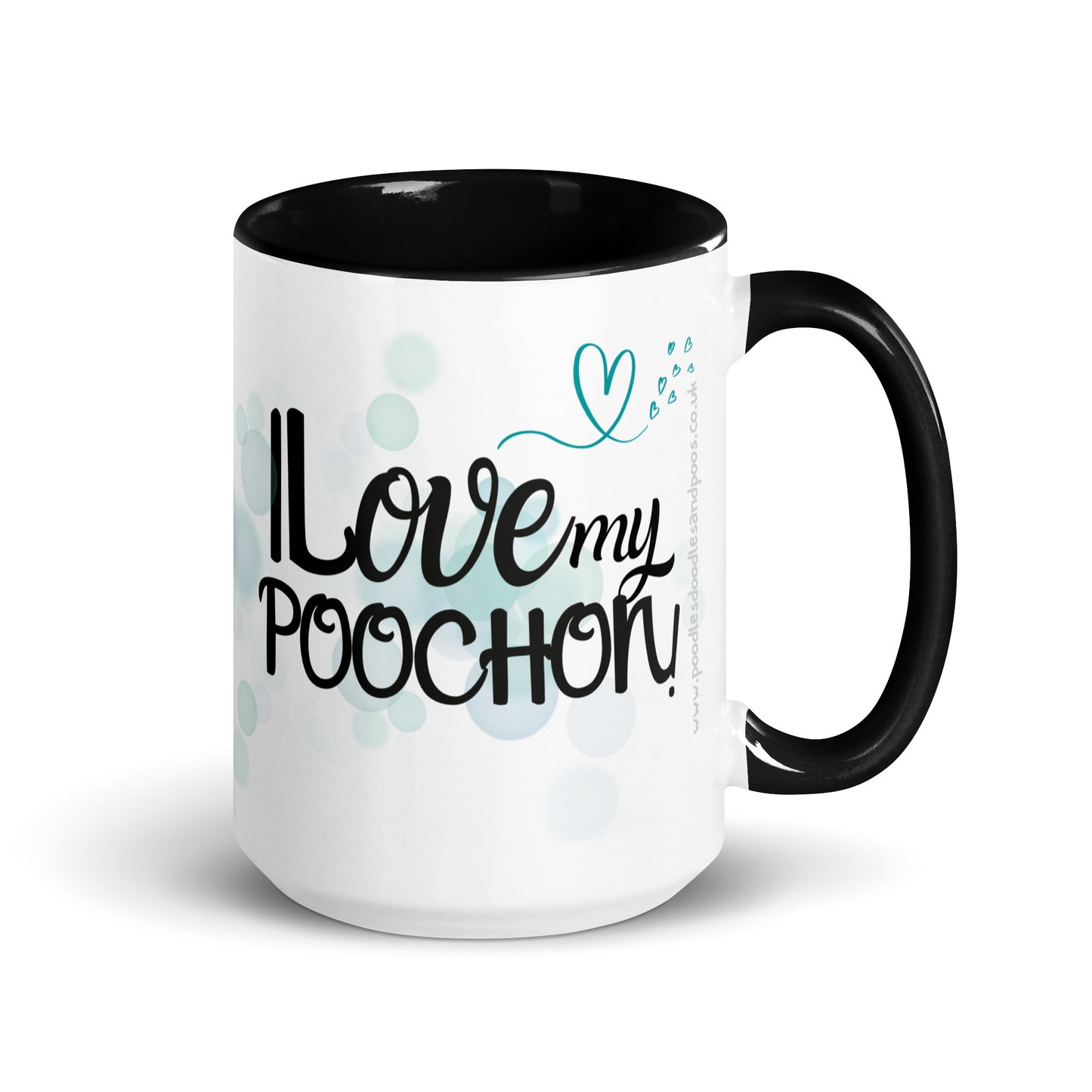 "I Love my..." mug with black inside - white / light Poochon