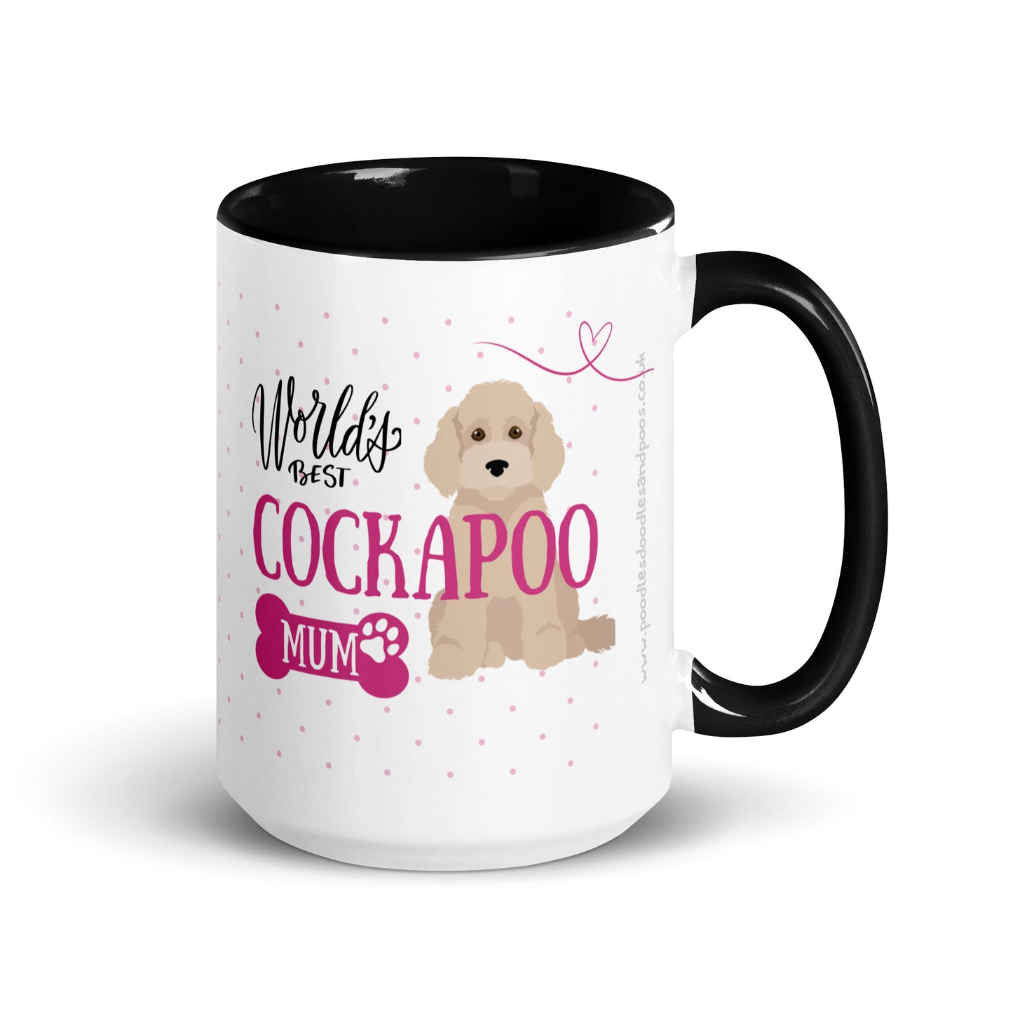 "World's Best Mum" mug - light Cockapoo