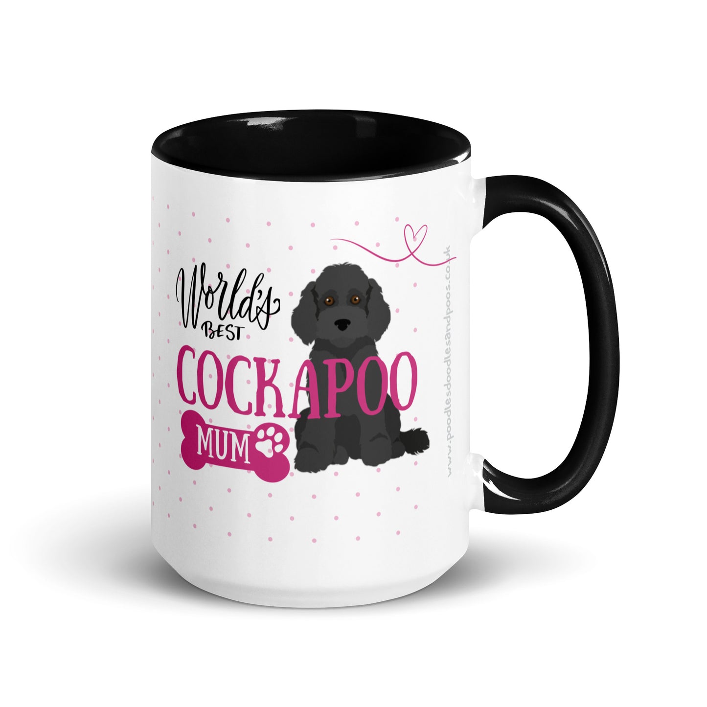 "World's Best Mum" mug - black Cockapoo