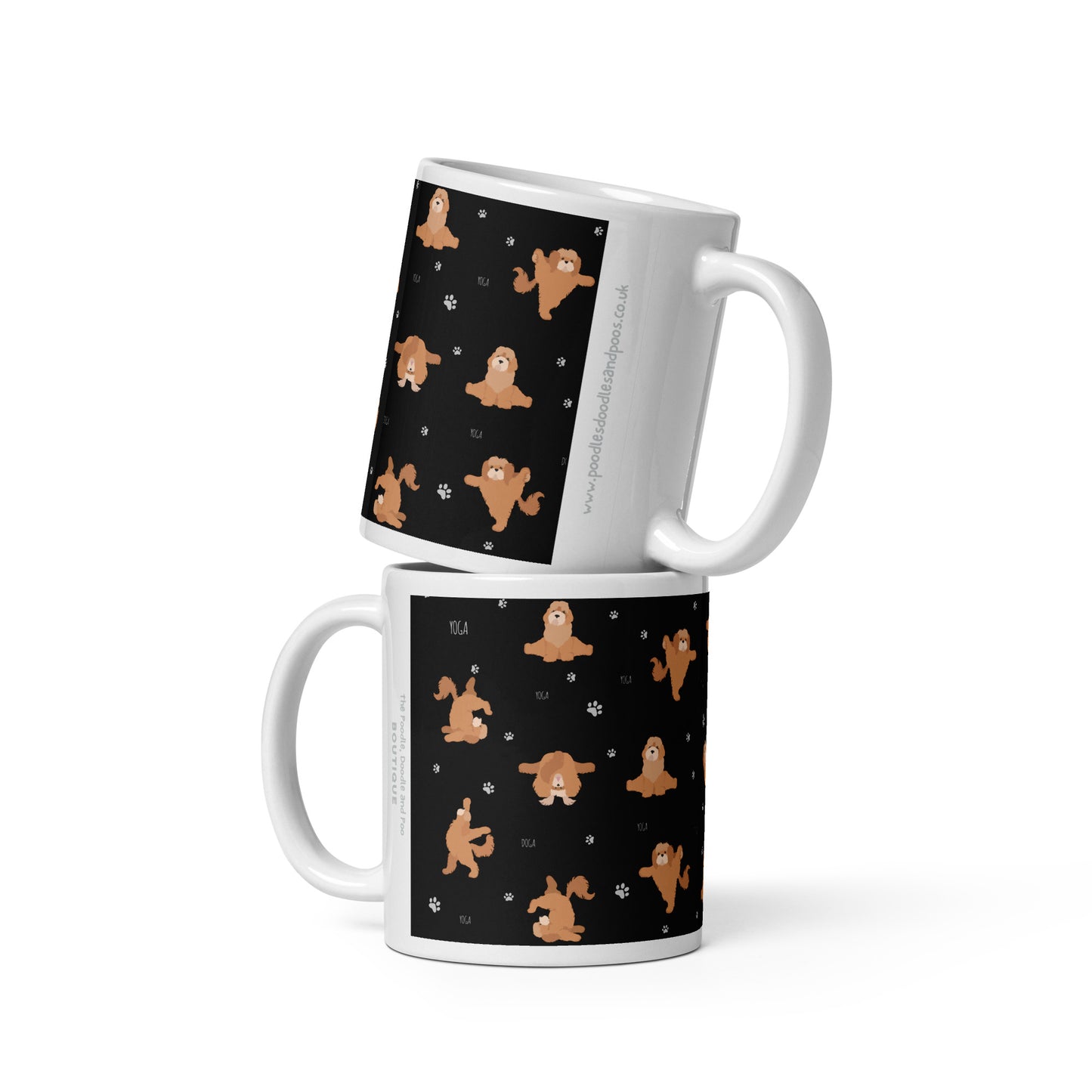 "Yoga Poos" mug in black