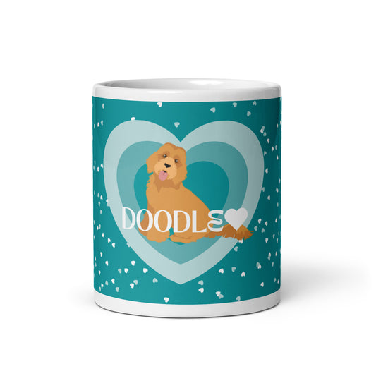 "Love" mug - red golden Doodle