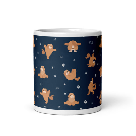 "Yoga Poos" mug in navy