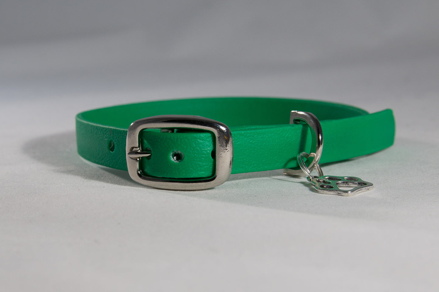 Hand-made BioThane Collar in Emerald Green