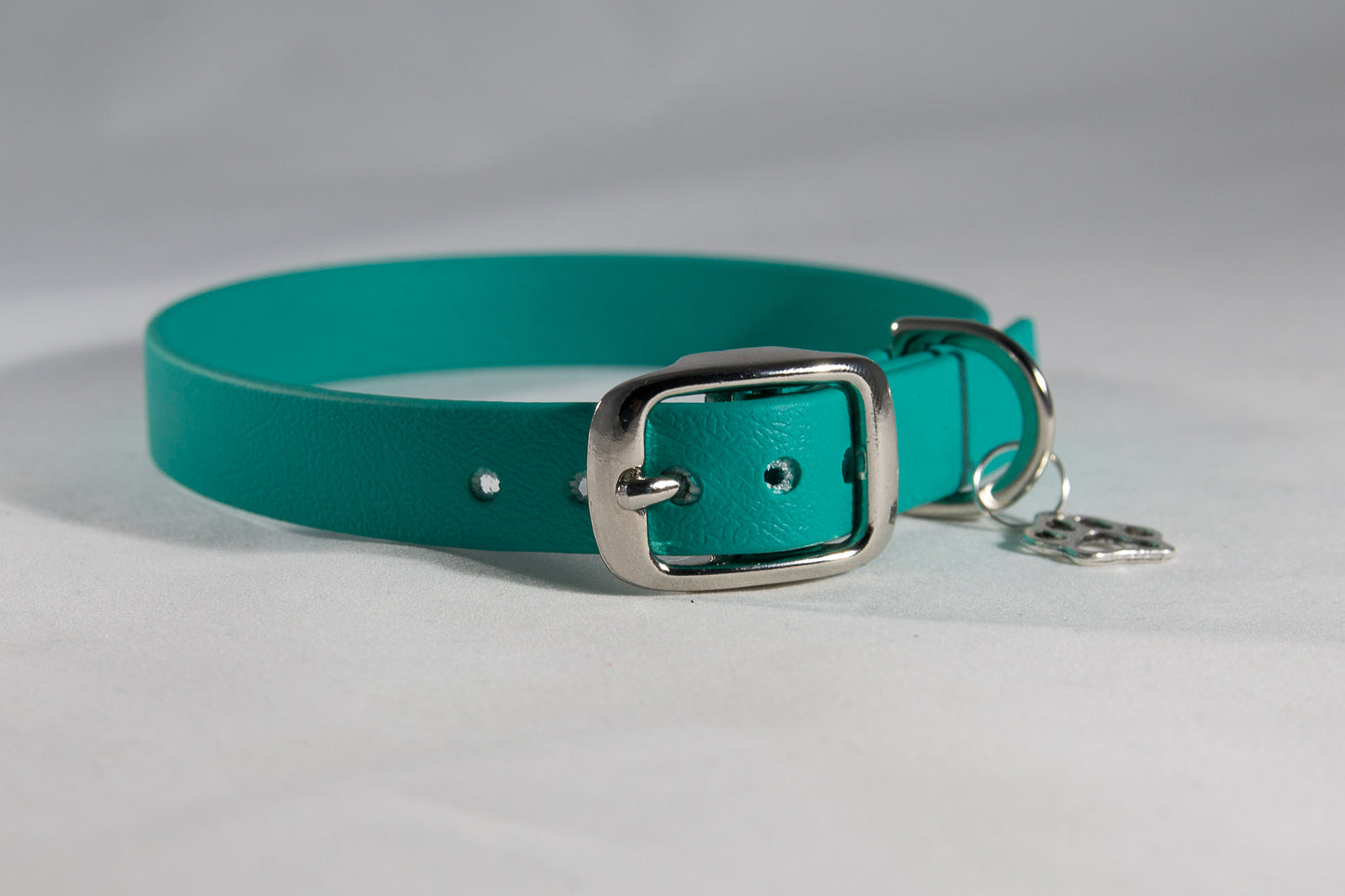 Hand-made BioThane Collar in Teal