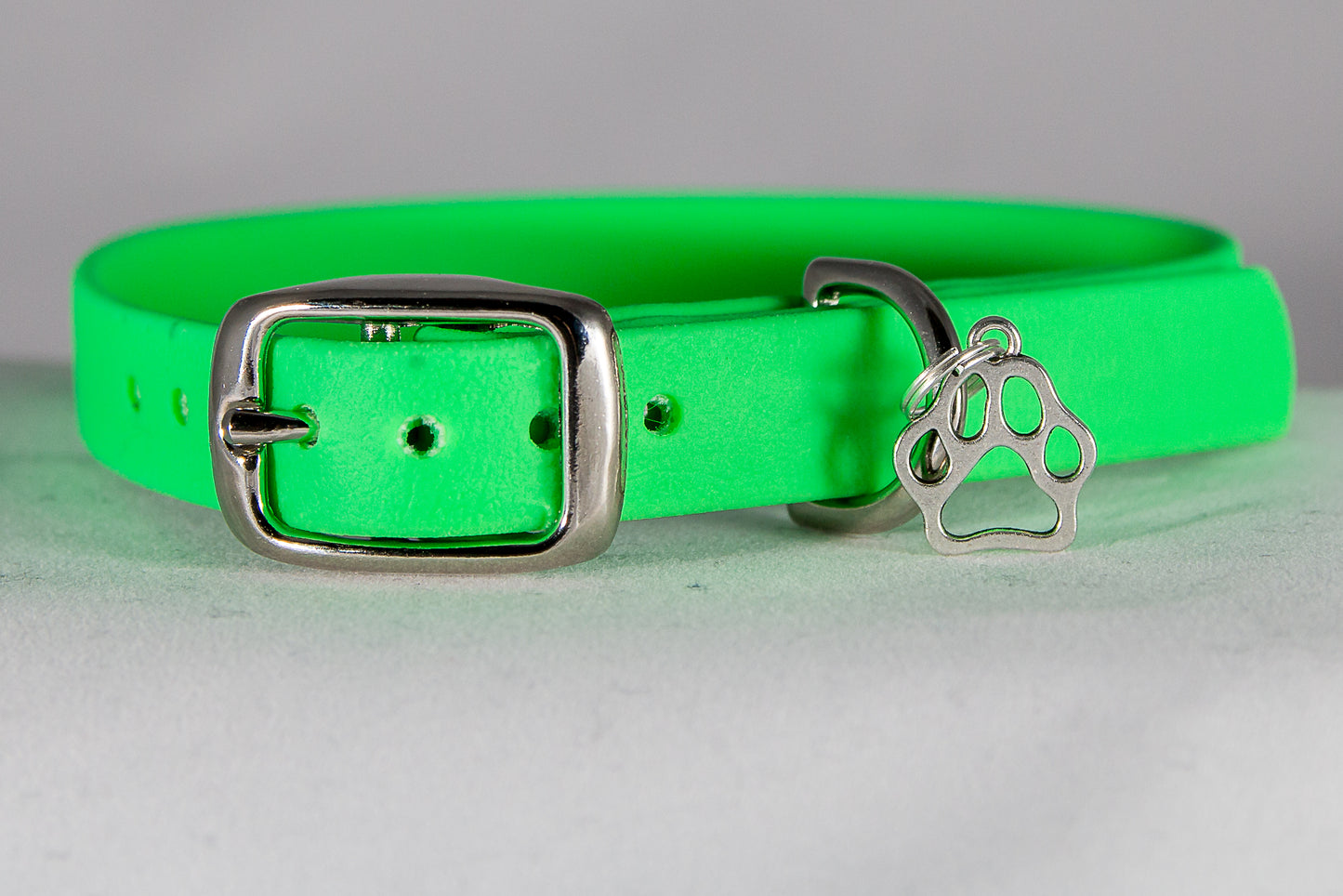 Hand-made BioThane Collar in Lime