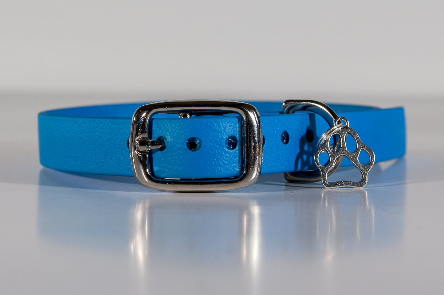 Hand-made BioThane Collar in Electric Blue